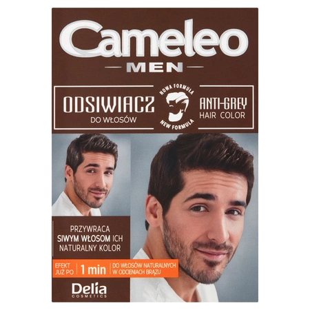DELIA Cameleo Men odsiwiacz do włosów naturalnych w odcieniu brązu 2x8g