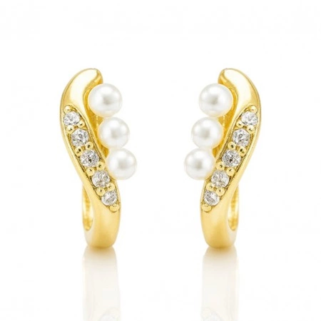 ECARLA kolczyki ze stali szlachetnej platerowanej 14k złotem KST3430