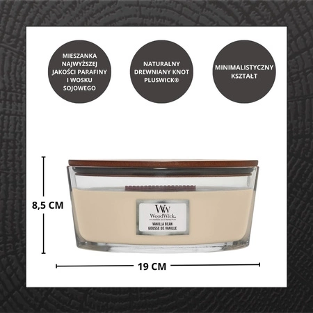 WOODWICK Core Hearthwick świeca w słoiku elipsa VANILLA BEAN 453g