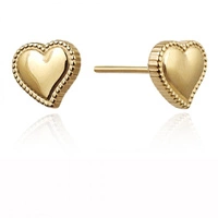 ECARLA kolczyki ze stali szlachetnej platerowane 14k Serca KST3385