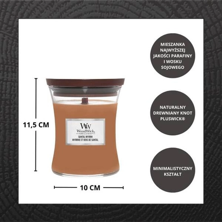 WOODWICK PlusWick średnia świeca w słoiku SANTAL MYRRH 275g