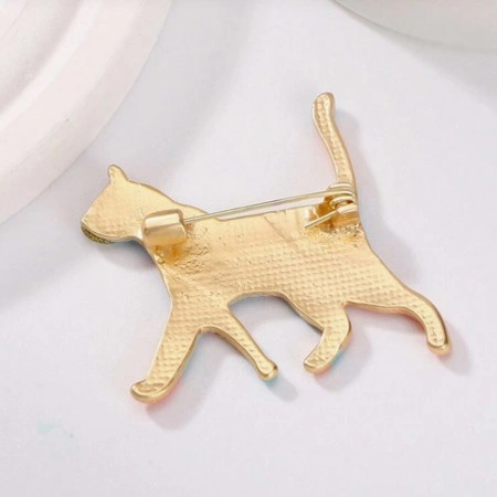 ECARLA broszka ozdobna Tęczowy Kotek BZ217