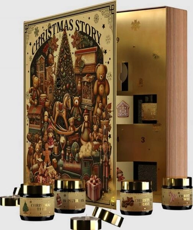 HISKIN Merry Christmas kalendarz adwentowy świece 12x15ml, 12x30ml Bajkowa Księga