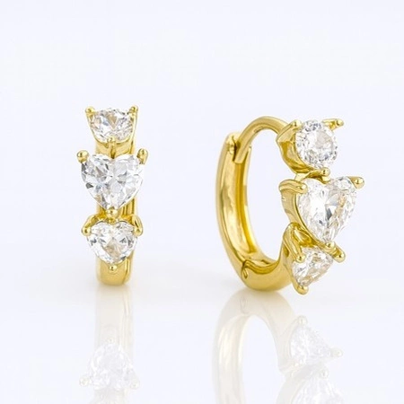 ECARLA kolczyki ze stali szlachetnej platerowanej 14k złotem KST3421