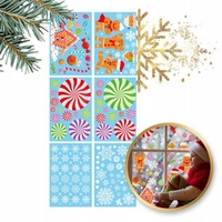 ECARLA naklejki na szybę świąteczne kolorowe 6 arkuszy 20x30cm NKD14