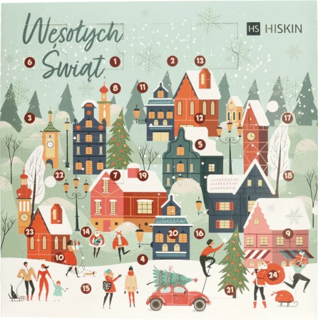 HISKIN Merry Christmas kalendarz adwentowy świeczki 12x15ml, 12x30ml Wesołych Świąt