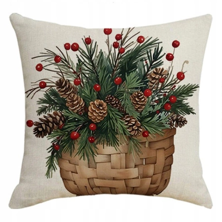 ECARLA Zima Świąteczna poszewka na poduszkę Boho 45x45 KOSZ POD251