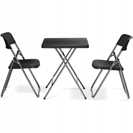 ECARLA zestaw mebli balkonowych Bistro Czarne SC07