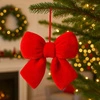 ECARLA Ozdoba Świąteczna kokarda aksamitna Czerwona 14x5cm WOZ41