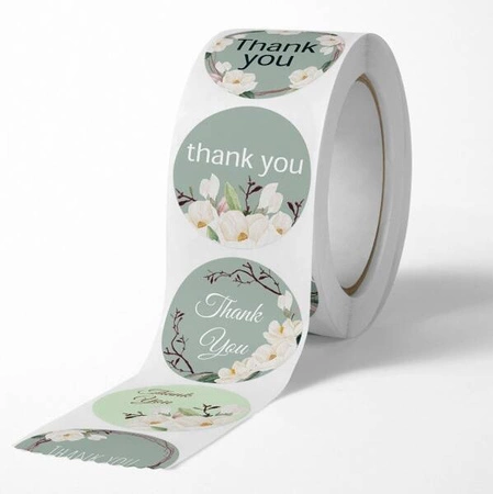 ECARLA naklejki na taśmie Thank You 25mm Boho NNK06 500szt