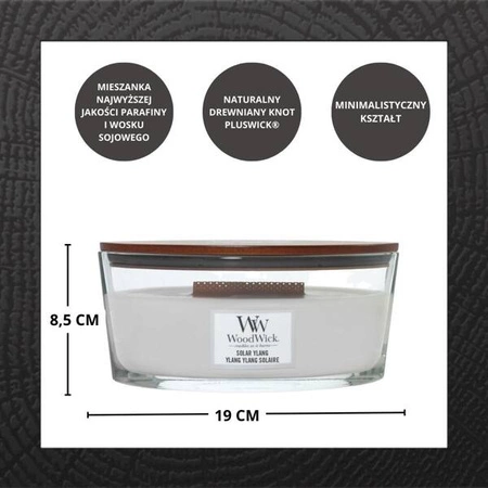 WOODWICK Core Hearthwick świeca w słoiku elipsa SOLAR YLANG 453g
