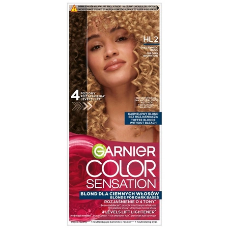 GARNIER Color Sensation rozjaśniająca farba do włosów HL2 Karmelowy Blond