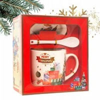 ECARLA kubek świąteczny ze spodkiem i łyżeczką w pudełku KB17WZ3 400ml