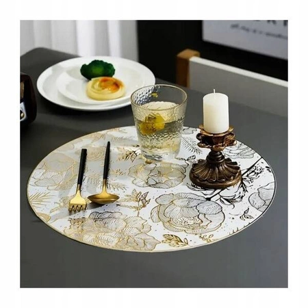 ECARLA podkładka na stół okrągła Ażur Złota 38cm MP42 1szt