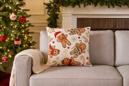 ECARLA Zima Świąteczna poszewka na poduszkę Boho 45x45 PIERNICZKI POD247