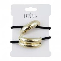 ECARLA gumka-frotka na plakietce 2szt ze Złotą Ozdobą Czarna GUM160