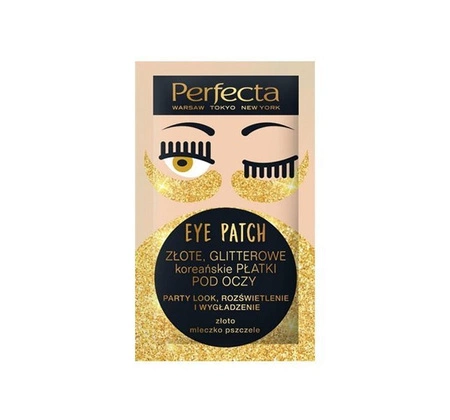 DAX Perfecta Eye Patch płatki pod oczy Złote Glitterowe 2szt TERMIN 11-2025
