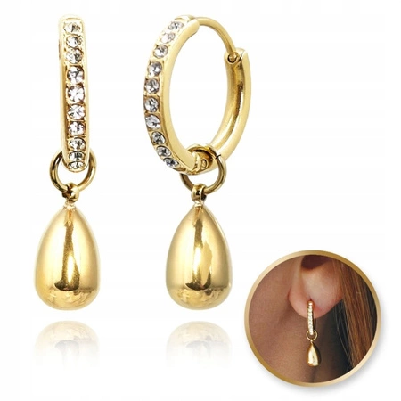 ECARLA kolczyki ze stali szlachetnej platerowanej złotem KST3346