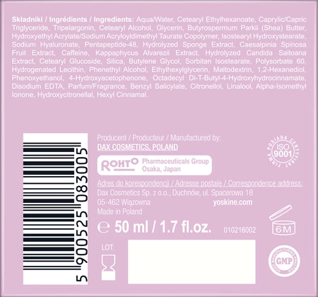 DAX Yoskine Mezo Peptide Expert krem przeciwzmarszczkowy wygładzający 50+ 50ml