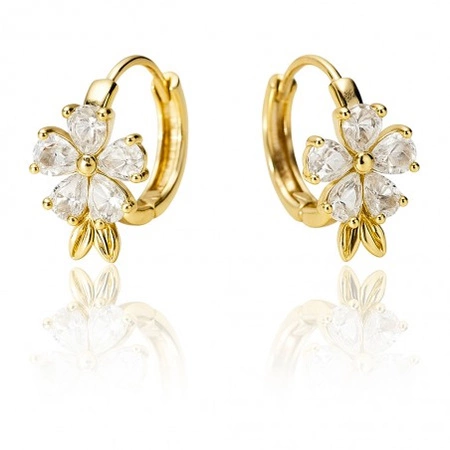 ECARLA kolczyki ze stali szlachetnej platerowanej 14k złotem KST3490