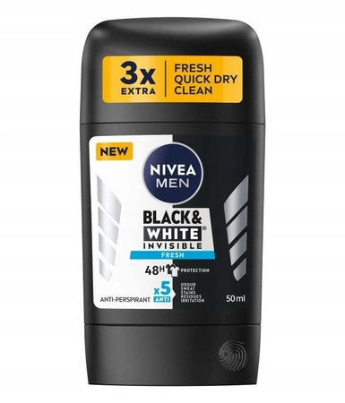NIVEA Men antyperspirant w sztyfcie Black & White Fresh 50ml