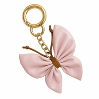 ECARLA brelok do kluczy skórzany MOTYL KOKARDKA Jasny Róż BRL367R