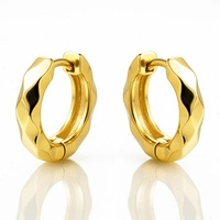 ECARLA kolczyki ze stali szlachetnej platerowanej 14k złotem KST3433