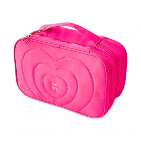 ECARLA kosmetyczka pikowana kuferek z rączką 24x9x15cm Róż KS132R