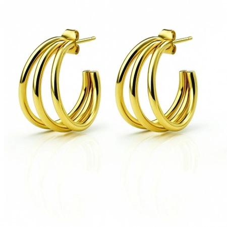 ECARLA kolczyki ze stali szlachetnej platerowanej 14k złotem KST3457