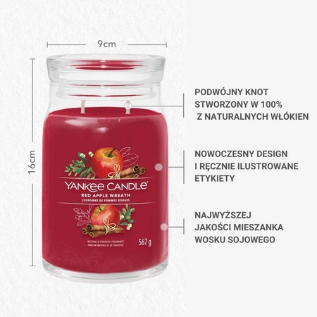 YANKEE CANDLE Signature Duża świeca w słoiku RED APPLE WREATH 538g