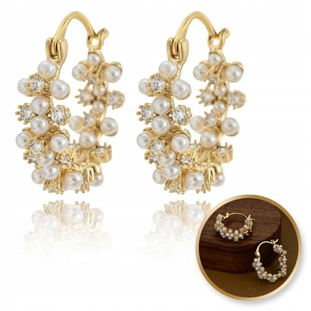 ECARLA kolczyki ze stali szlachetnej platerowanej 14k złotem KST3414