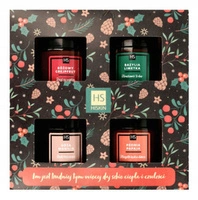 HISKIN zestaw świec sojowych Różowy Grejpfrut + Peonia Papaja + Bazylia Limetka + Róża Wanilia 4x100ml