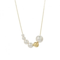 ECARLA naszyjnik ze stali szlachetnej pozłacanej KULKI NST2171