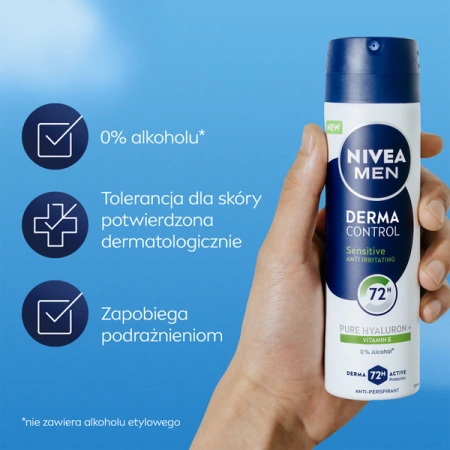 NIVEA Men Derma Control Sensitive antyperspirant w sprayu 150ml