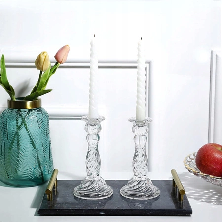 ECARLA świecznik dekoracyjny szklany Glamour 16cm SW16