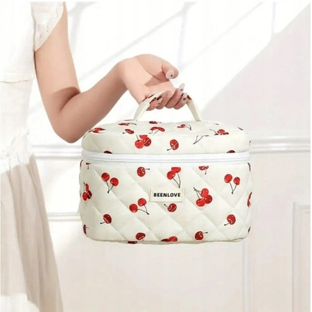 ECARLA kosmetyczka jednokomorowa pikowana 17x17x25,5cm Wisienk KS123