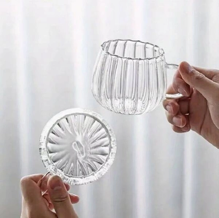 ECARLA filiżanka z falowanymi ściankami ryflowana 400ml SZK52