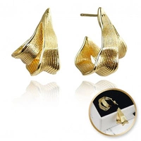 ECARLA kolczyki ze stali szlachetnej platerowanej 14k złotem KST3392