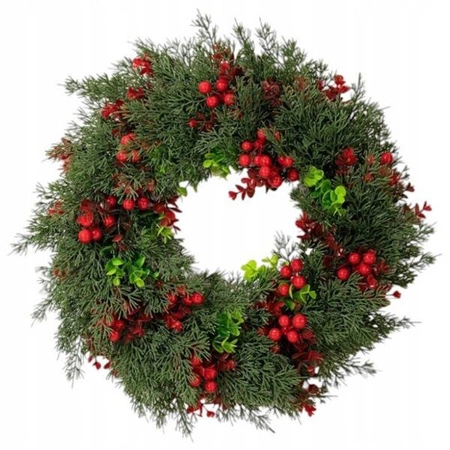 ECARLA girlanda świąteczna wieniec ozdoba na drzwi stroik 45cm WSN22