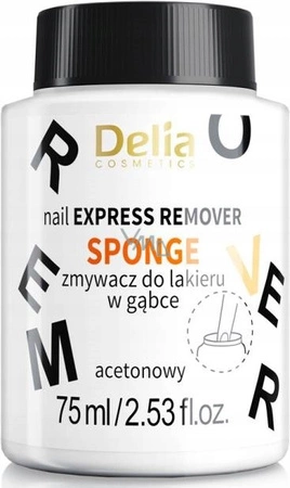 DELIA Vegan zmywacz do paznokci acetonowy, z gąbką Ekstrakt Z Aloesu 75ml
