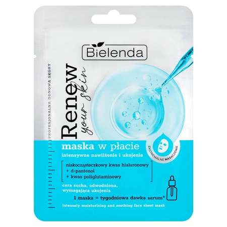 BIELENDA Renew Your Skin maska do twarzy w płacie nawilżająca 1szt