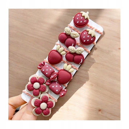 ECARLA zestaw gumek-frotek do włosów 10szt Czerwone owoce GUM168