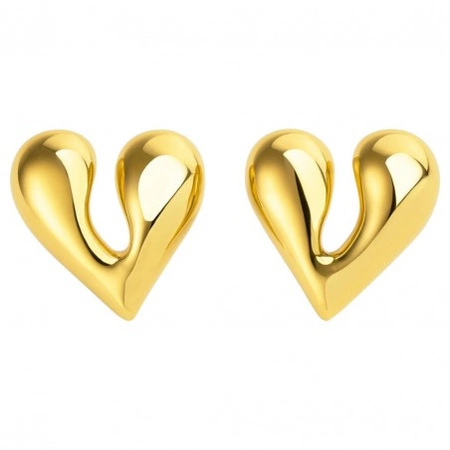 ECARLA kolczyki ze stali szlachetnej platerowanej 14k złotem KST3436