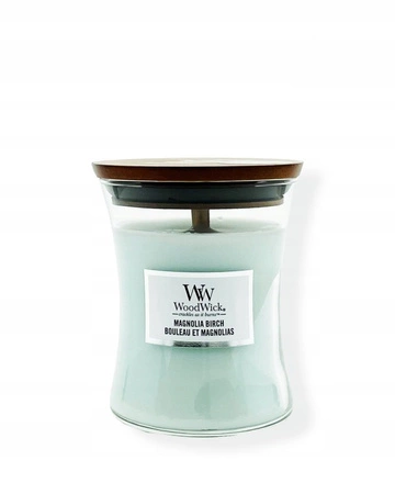WOODWICK PlusWick średnia świeca w słoiku MAGNOLIA BIRCH 275g