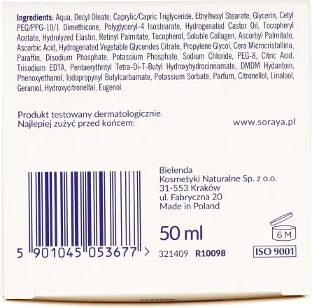 SORAYA Kolagen Elastyna tłusty krem przeciwzmarszczkowy 50ml
