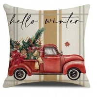 ECARLA Zima świąteczna poszewka na poduszkę 45x45cm Auto POD121