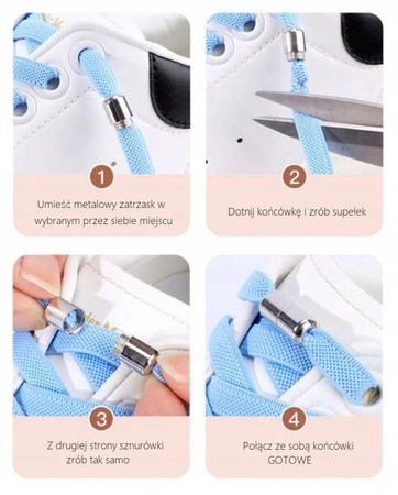 ECARLA sznurówki do butów elastyczne, bez wiązania Fiolet 2szt