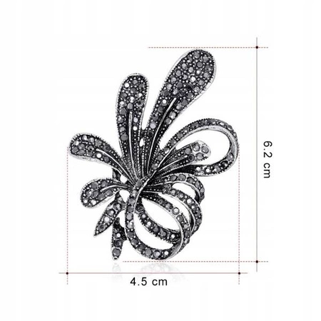 ECARLA broszka kryształowa Kwiat Kokarda BZ108