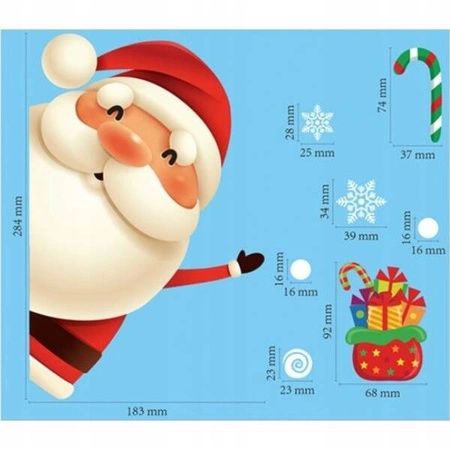 ECARLA naklejki na szybę świąteczne kolorowe 1 arkusz 20x30cm NKD18