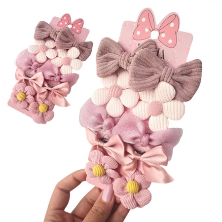 ECARLA zestaw gumek-frotek na plakietce 10szt KOKARDKI, KWIATKI GUM169